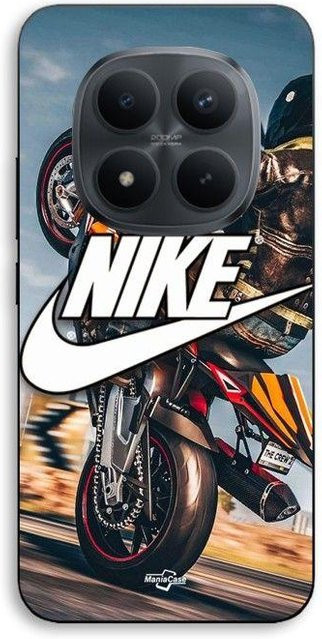 MANIACASE Handyhülle für Xiaomi Redmi Note 15 Pro Plus 5G aus Silikon TPU mit Nike Motorrad Motiv in Schwarz und Weiß - Bild 1