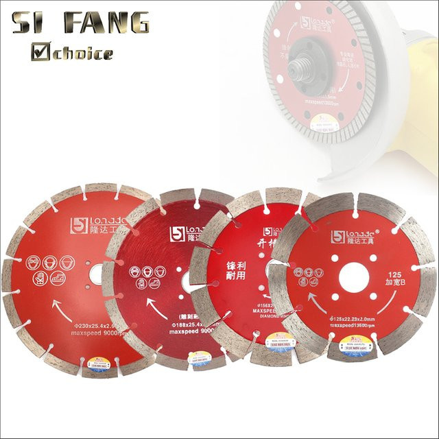 SI FANG Diamant-Sägeblatt Rad-Trennscheibe für Beton, Marmor, Mauerwerk und Fliesen in den Größen 125 mm, 156 mm, 188 mm und 230 mm - Bild 1