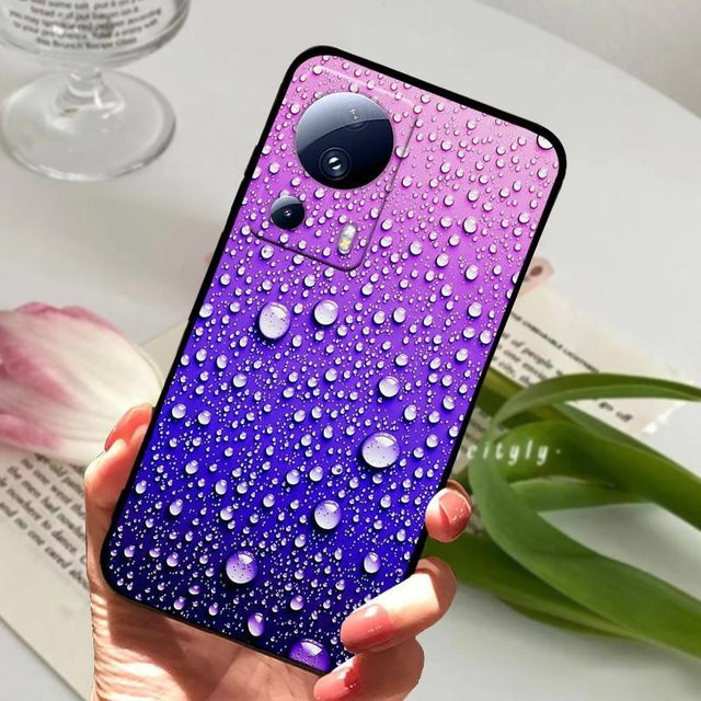 Stoßfeste Silikon TPU Schutzhülle für Xiaomi 13 Lite 5G, Xiaomi 12 Lite NE und Xiaomi Civi 2 in Schwarz und Lila - Bild 1