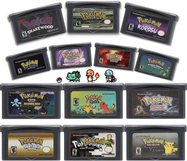 Bandai Pokemon-Serie Spielmodul für GBA und NDS, 32-Bit Videospielkarte, US-Version, Grau - Bild 1