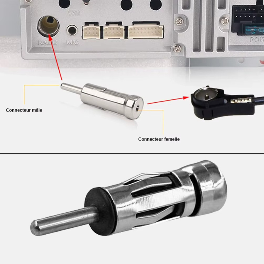 FRHY 10er Set Universeller Auto-Antennenadapter ISO zu DIN in Silber für Fahrzeuginstallationen - Bild 4