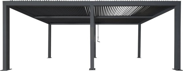 BERLINLODGE Lamellen-Pavillon Pergola aus Aluminium in Anthrazit mit Regenrinne, H x B x T: 220 x 600 x 300 cm - Bild 1
