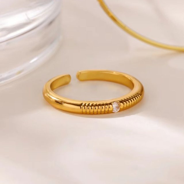 ICFTZWE Ring, 18 Karat vergoldeter Edelstahl, Zirkonia, Damen - Bild 1