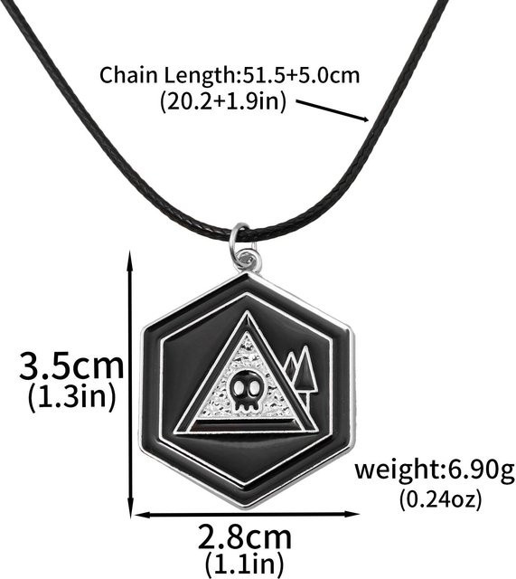 SONGCHANGSCHMUCK Halskette, Totenkopf, Messing, Schwarz, Unisex - Bild 1