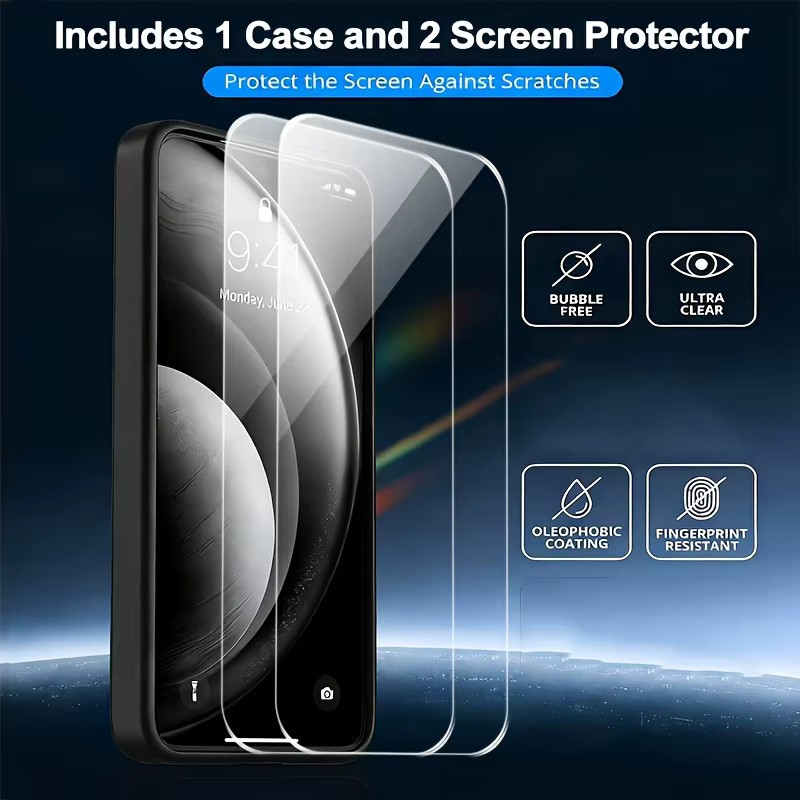 Handyhülle mit 2 klaren Displayschutzfolien für Samsung Galaxy A57 A37 A17 A56 A55 A54 A36 A35 A34 A26 A25 A24 A16 A15 A14 in Transparent, Pink oder Schwarz - Bild 2