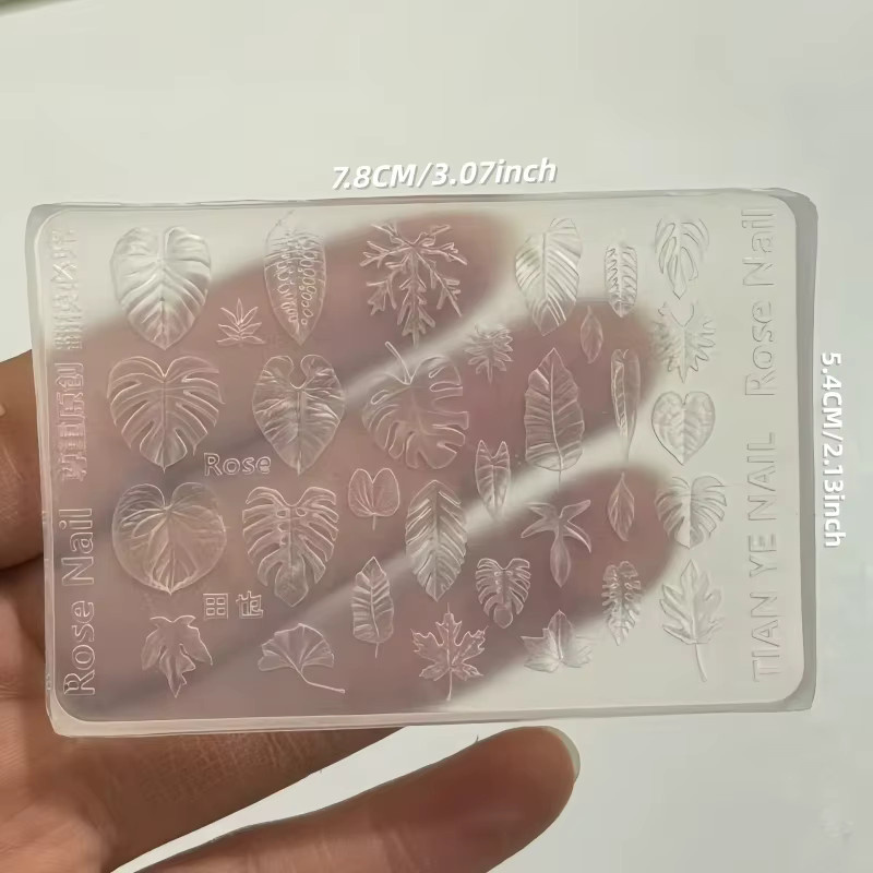 Silikonform für Nageldekoration, tropisches Waldmotiv, 3D-Vogelblatt-Design - Bild 2