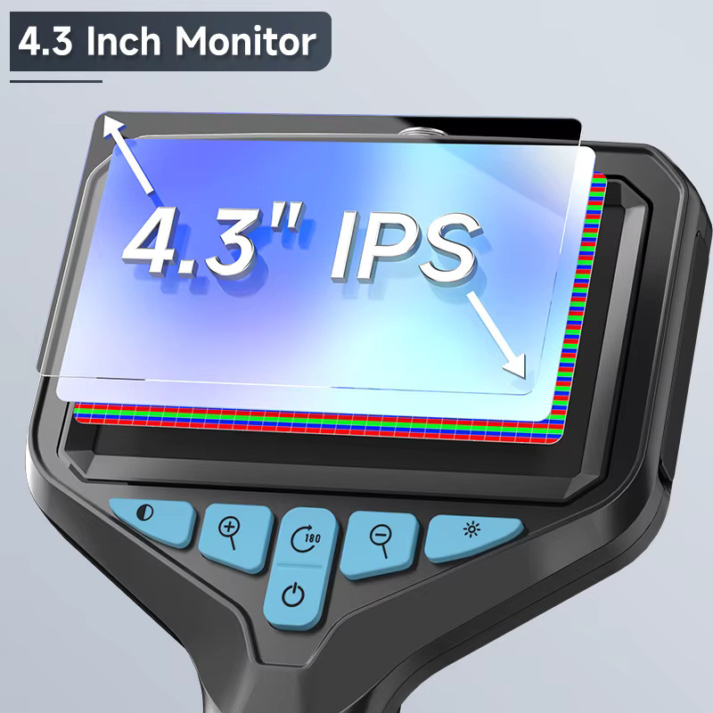ZYPUSON Endoskop mit 4,3 Zoll IPS-Bildschirm und 1080P Kamera, wasserdichtes Handendoskop mit LEDs für Rohrleitung und Autoreparatur, schwarzes starres Kabel 2-100M - Bild 4