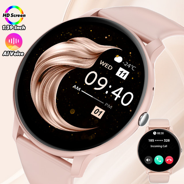 LIGE Smartwatch für Damen und Herren in Pink mit Bluetooth-Anruffunktion, Musiksteuerung und Herzfrequenzmessung für Sport und Fitness, kompatibel mit Android und iOS - Bild 1