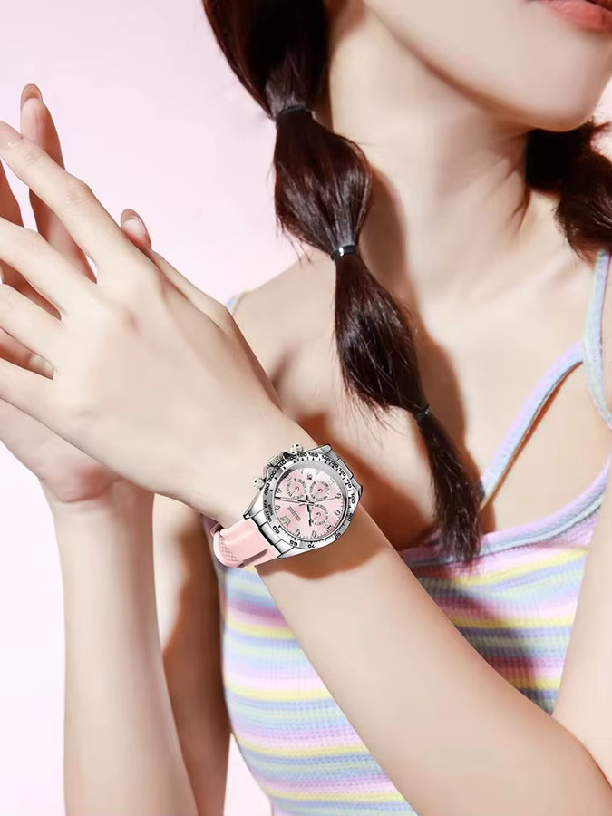 OLEVS Chronograph, Quarzuhr, Silikonarmband, Damen - Bild 5