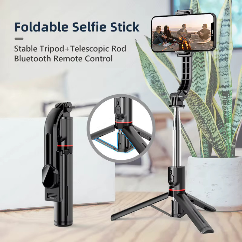 TOKQI L13 Mini-Selfie-Stick mit faltbarem Stativ und kabelloser Bluetooth-Fernbedienung für Android und iOS in Schwarz - Bild 2