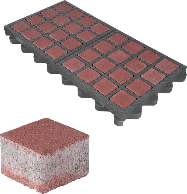 Hübner-Lee Drainpflaster Füllstein Rubinrot B/T/H: 7,4 x 7,4 x 4,9 cm - Bild 1