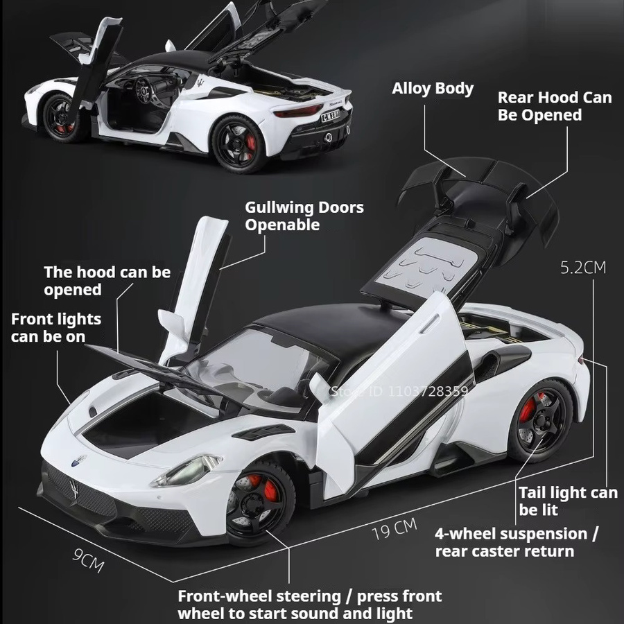RMZ city GT2 Revuelto Modellauto, 1:24, mit Sound und Licht, Weiß - Bild 2