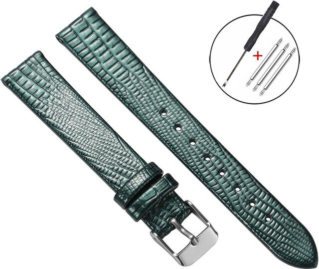 BY-house Uhrenarmband Leder, grün, 14mm, Unisex - Bild 1