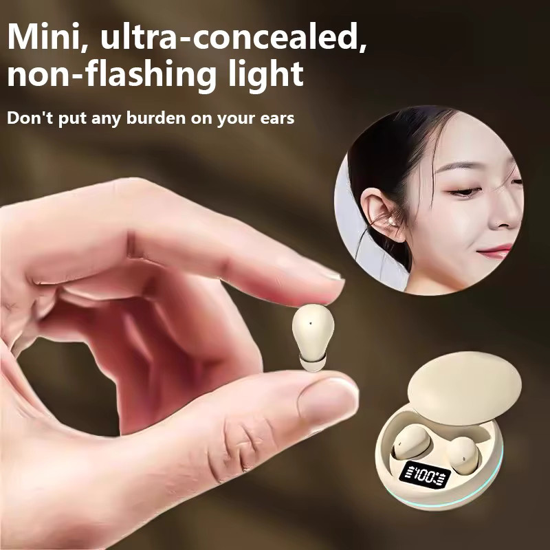 Hichomeow Y20 Kabellose In-Ear Schlaf-Ohrhörer Bluetooth 5.4 TWS Mini Unsichtbare HIFI Stereo-Kopfhörer in Beige - Bild 1