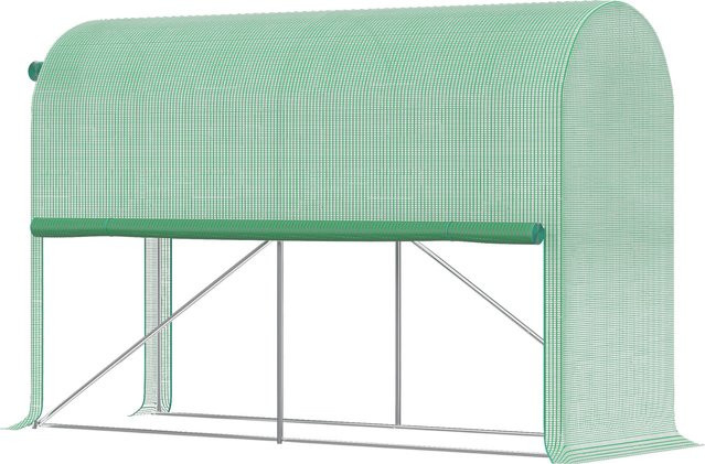 Aosom Outsunny Balkongewächshaus mit grünem PE-Planen und pulverbeschichtetem Stahlrahmen, B/T/H: 300 x 100 x 200 cm - Bild 1