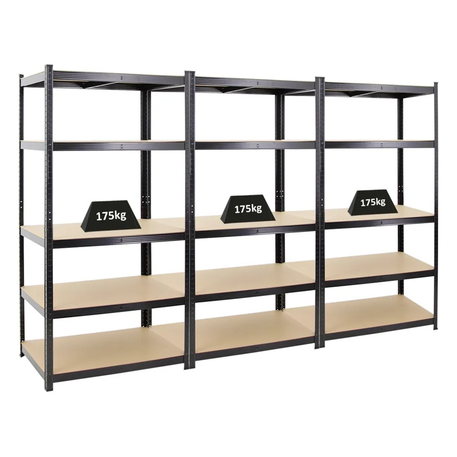 PROREGAL 3er Set Schwerlastregal Taurus in Schwarz, H x B x T: 180 x 90 x 60 cm, Fachlast 175 kg - Bild 2