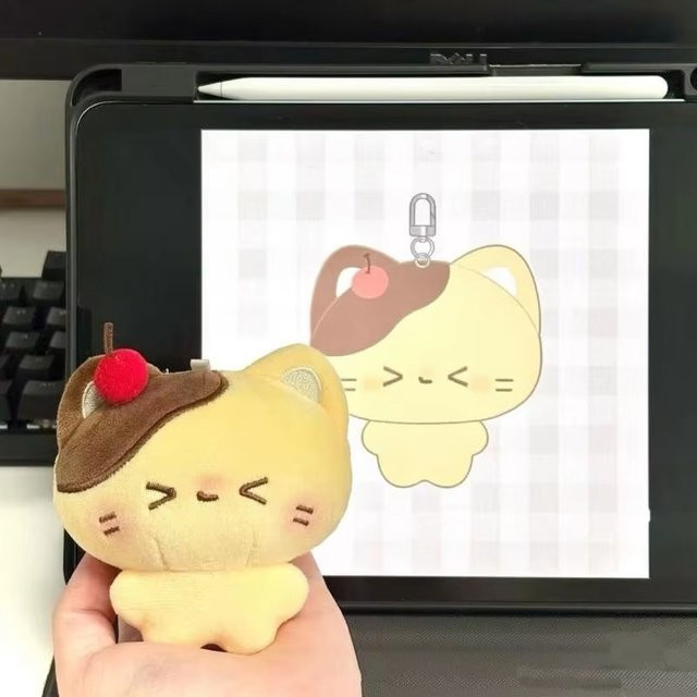 YiYuYiHua Schlüsselanhänger Katze, Plüsch, Bunt, Unisex - Bild 1