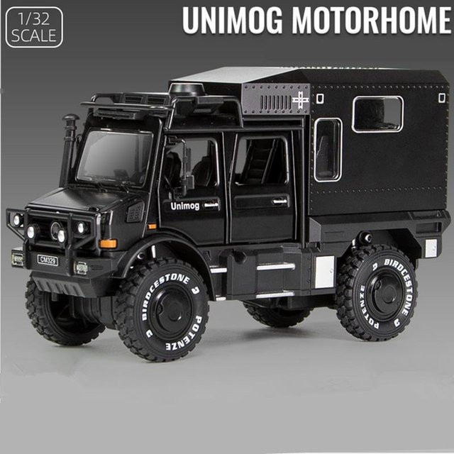 JJRC TOP Unimog U4000 Wohnmobil, Geländewagen Modell, 1:28, schwarz, mit Licht und Ton - Bild 1