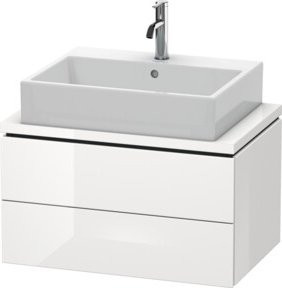 Duravit Waschtischunterschrank Compact L-Cube in Weiß Hochglanz mit 2 Schubladen, B/T: 72 x 47,7 cm - Bild 1