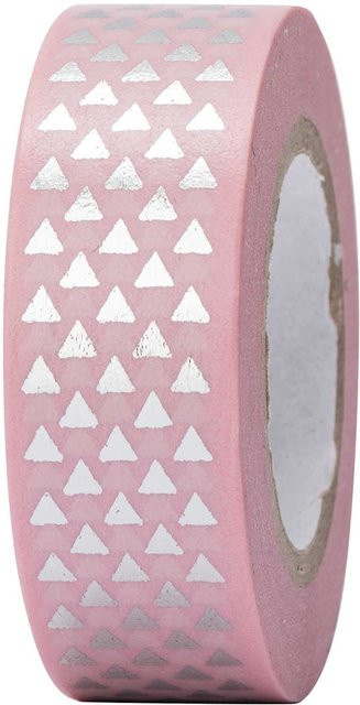 Rico Design Paper Poetry Washi Tape Dreiecke in Silber mit Hot Foil, Breite: 1,5 cm, Länge: 10 m - Bild 1