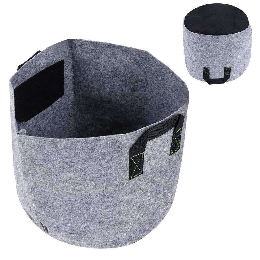 Pflanzsack aus Vliesstoff mit Griffen für Gemüse und Blumen in Grau und Schwarz, 7 Gallon - Bild 2