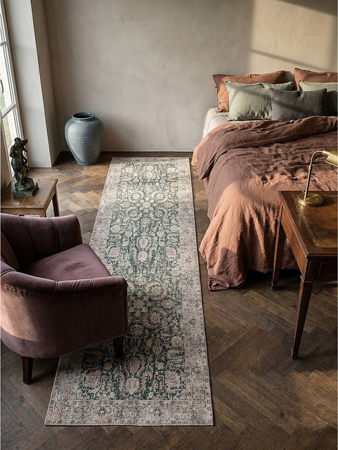 HURST Läufer Orient Kadima Design in Grün mit Blütenmuster, Vintage-Stil, B/T: 60 x 230 cm - Bild 1