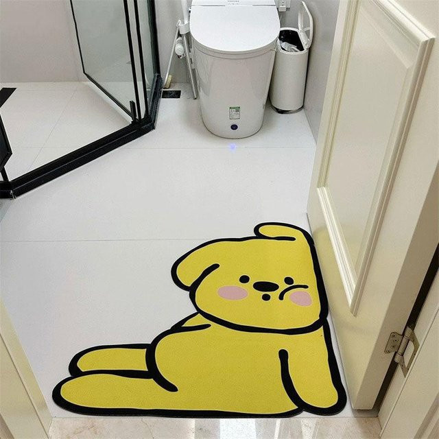 Badezimmer-Fußmatte Yiran Furniture mit niedlichem Cartoon-Design, absorbierend und schnell trocknend, B/B: 50 x 50 cm - Bild 1