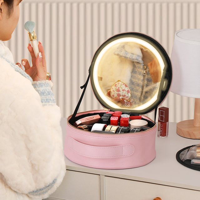 Reise-Makeup-Tasche mit LED-Spiegel, wiederaufladbar - Bild 1