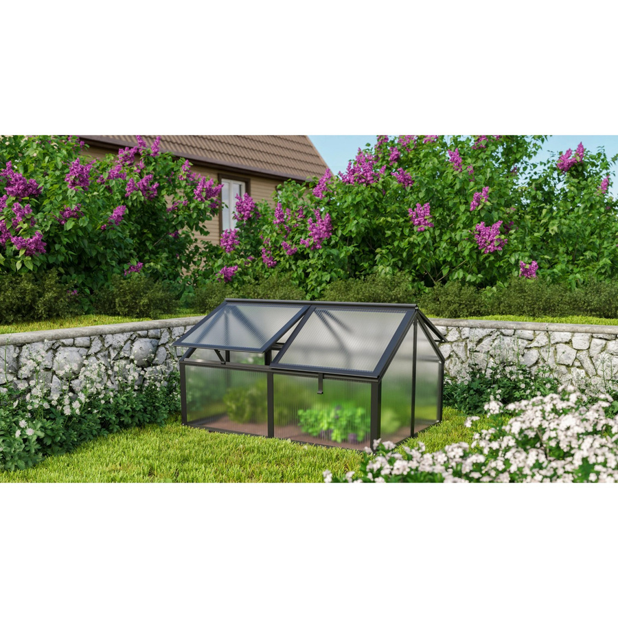 Vitavia Hochbeet Gamma Schwarz mit Hohlkammerplatten B: 89 cm, T: 124 cm, H: 71 cm - Bild 3