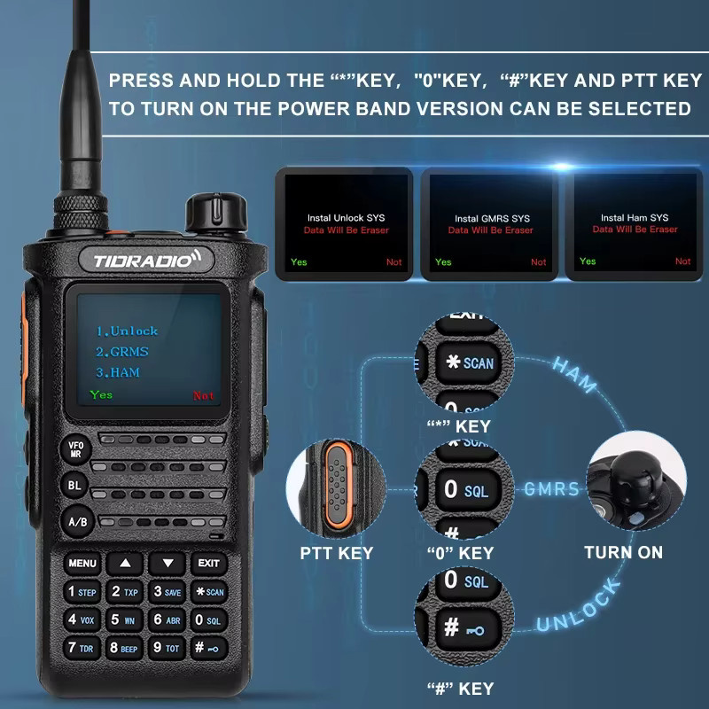 TIDRADIO TD-H8 2. Generation Walkie Talkie mit 10W Leistung, tragbarer Zwei-Wege-Radioempfänger und Notfallradio in Schwarz oder Transparent - Bild 4