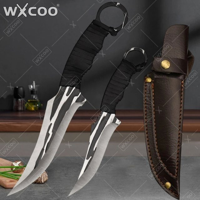 WXCOO Ausbeinmesser aus Edelstahl handgeschmiedetes Küchenmesser für Fleisch und BBQ - Bild 1