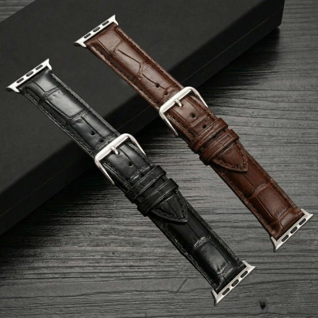 JBAILI Uhrenarmband Leder, Schwarz, Unisex - Bild 1