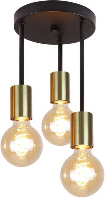 NETTLIFE Deckenleuchte aus Metall in Gold/Messing mit transparentem Glas und E27 Fassung - Bild 1