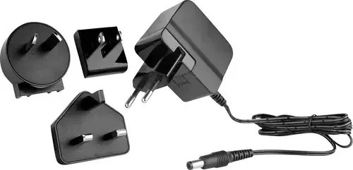 HN Power HNP06I-120L6 Steckernetzteil Schwarz mit Australien-, Europa- und UK-Adapter, 12 V/DC, 0.63A, 7.5W - Bild 1