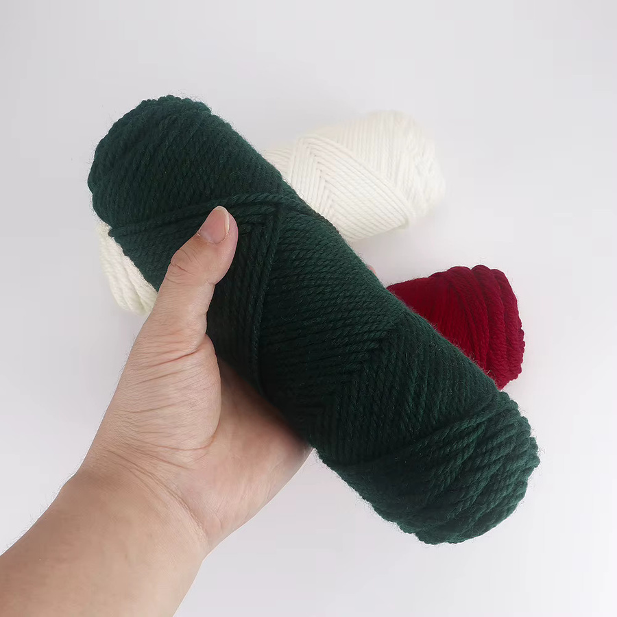 QJH Garn Set aus Woll-Acryl-Mischgewebe in Grün und Mehrfarbig, 3 Stück weiches Webgarn für DIY Strickprojekte wie Pullover, Schals und Socken - Bild 5