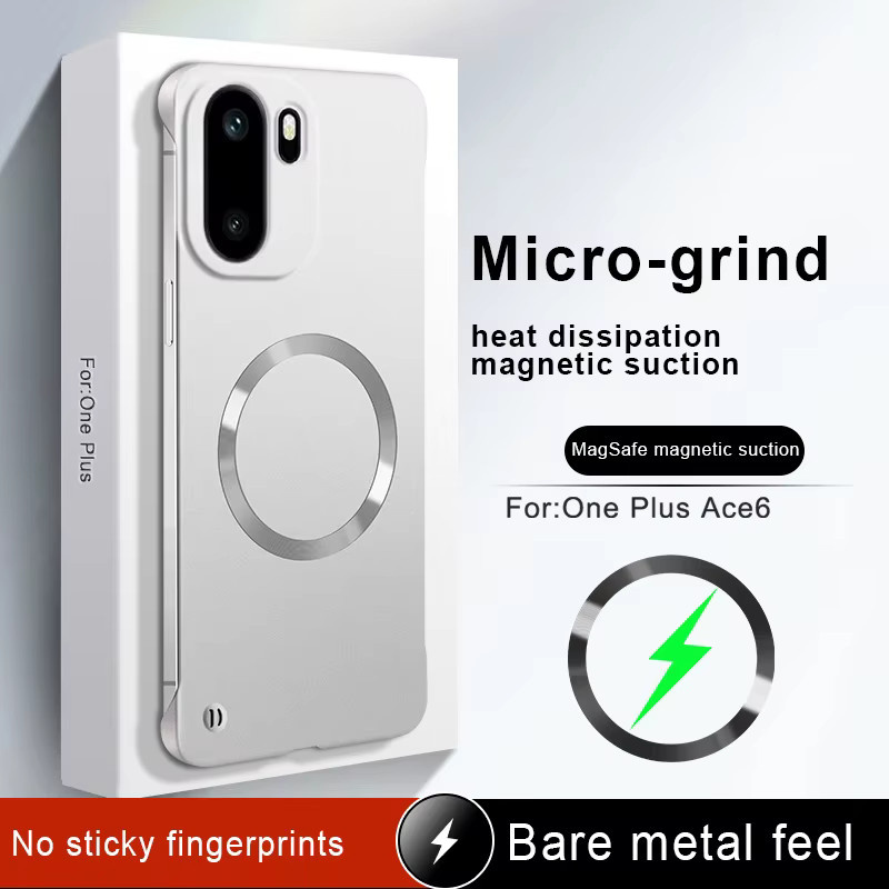 MagSafe Magnetische Schutzhülle für OnePlus Ace6 15T 13T 15 13 5G aus hartem PC mit metallischer Lackierung in Schwarz - Bild 2