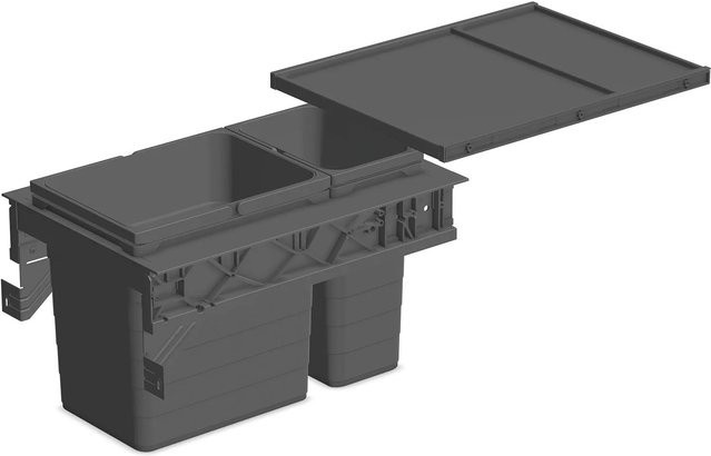 Ninka Mülltrennsystem Eins2sechs Schubladeneinsatz aus Kunststoff in Dunkelgrau, Breite: 40 cm, Tiefe: 50 cm, Höhe: 35 cm - Bild 1