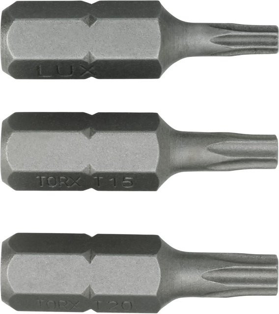 LUX-TOOLS Bit-Satz für Schraubendreher mit TX10, TX15 und TX20 in Grau - Bild 1