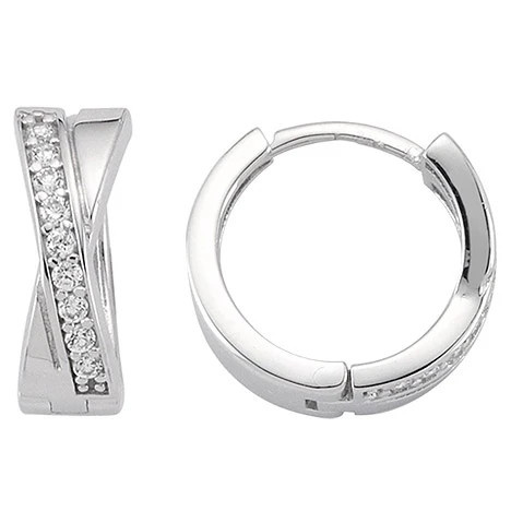Colfem Creolen 925 Sterling Silber, 18 Zirkonia, Unisex - Bild 1