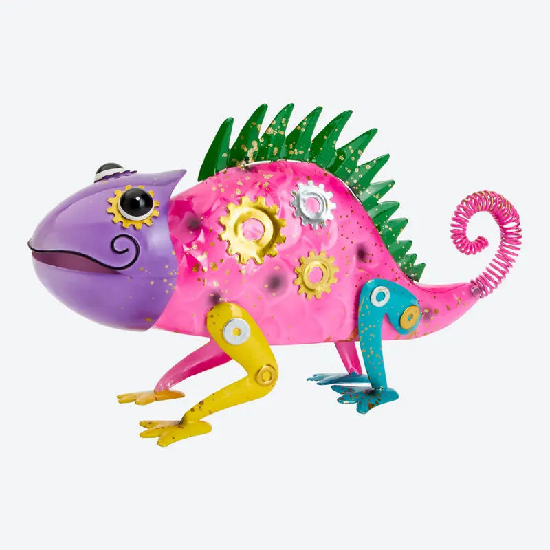 NKD Deko-Tierfigur aus Metall in Rosa und Mehrfarbig mit Punktemuster - Bild 2