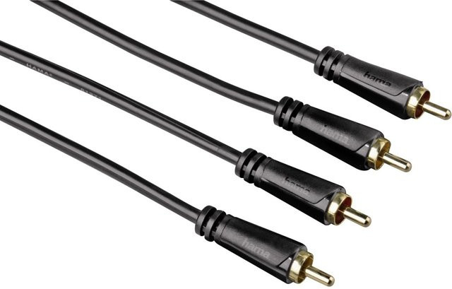 Hama Audio-Kabel mit 2 Cinch-Steckern, vergoldet, Schwarz, Länge: 1,5 m - Bild 1