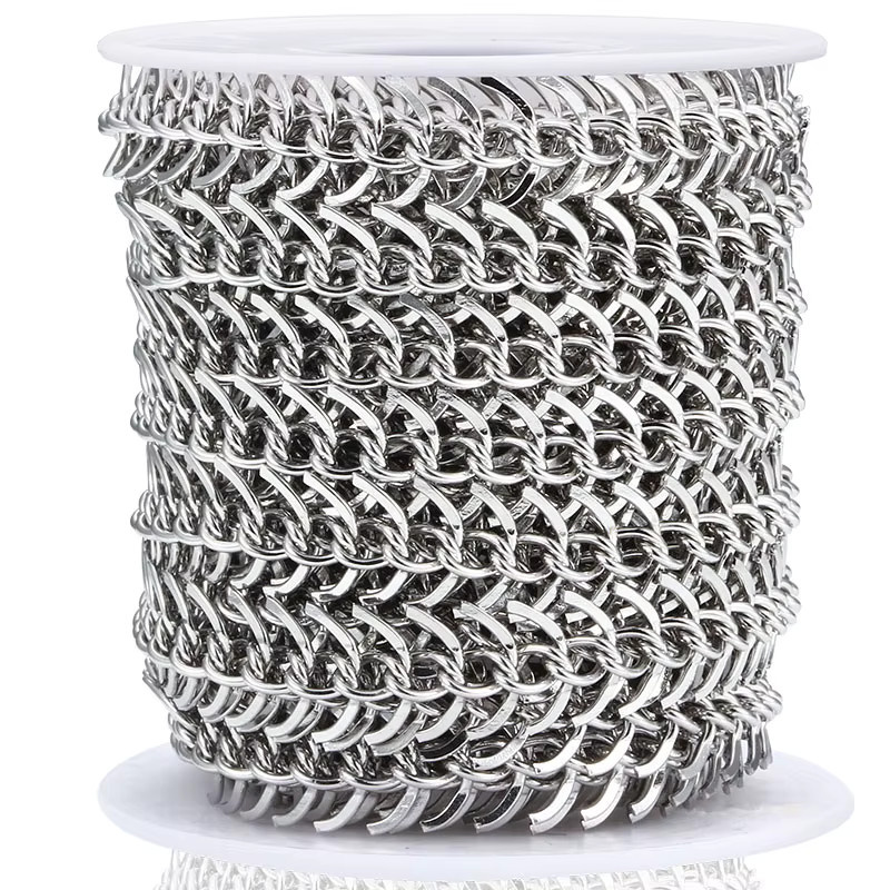 Aihuite Fischgrätenkette Edelstahl, 1 Meter, 11,5 mm - Bild 4