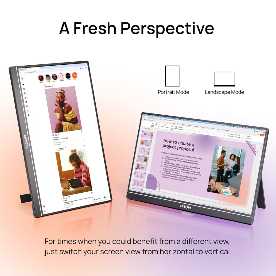 ARZOPA Tragbarer Monitor Z1C, 16,1 Zoll IPS-Bildschirm, Full HD 1080P, 100% sRGB, Schwarz - Bild 4