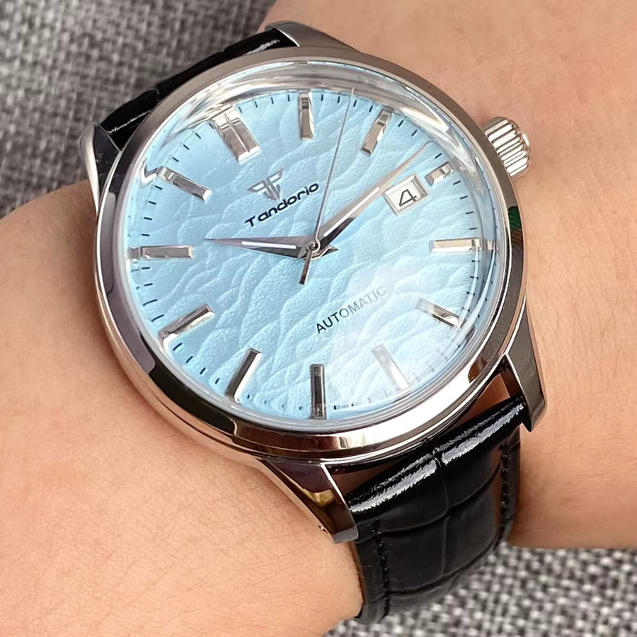 Tandorio Taucheruhr, Automatik, Edelstahl, Saphirglas, Lederarmband, Herren - Bild 2