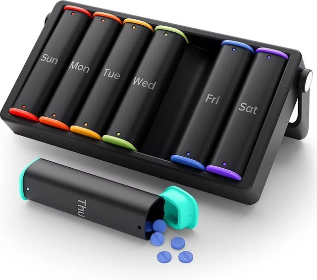 Untior Medikamenten-Aufbewahrungsbox, Regenbogen, Unisex - Bild 1