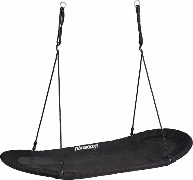Relaxdays Nestschaukel XXL aus Stoff in Schwarz, höhenverstellbar, B/T/H: 166 x 71 x 15 cm - Bild 1