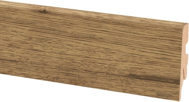 OBI Sockelleiste Eiche braun aus HDF mit Clip-Befestigung, Höhe: 6,0 cm, Breite: 2,0 cm, Länge: 260 cm - Bild 1