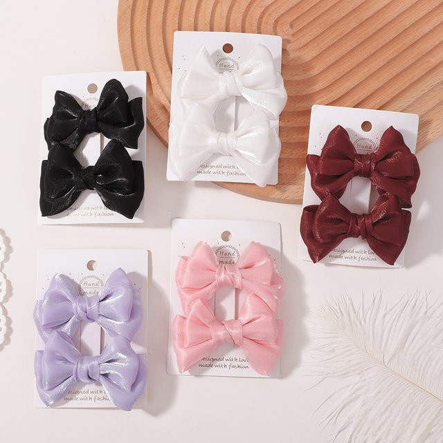 Haarspangen Chiffon-Schleife, 2 Stück, Damen, Mädchen - Bild 1