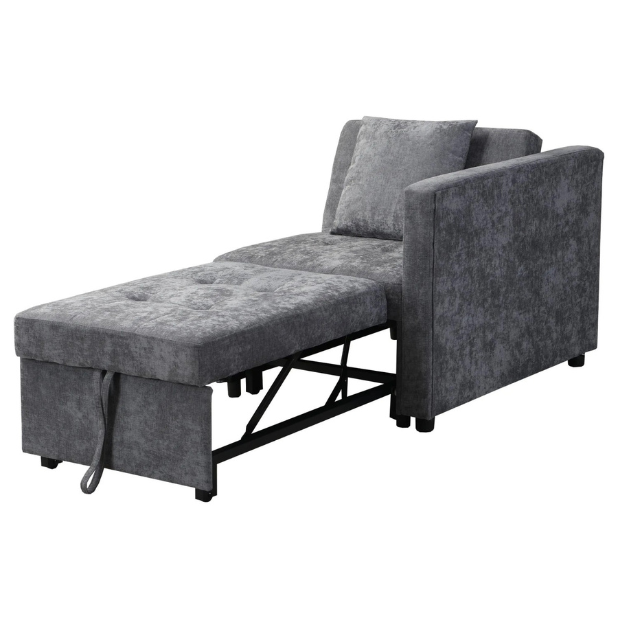 Merax 3in1 Schlafsofa aus Leinenstoff mit LED und USB Typ-C in Grau - Bild 2