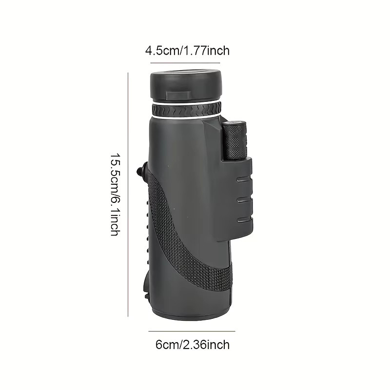 HD-Fernglas 10x50 mit großem Objektiv, manuellem Fokus, verstellbarem Griff und Stativ in Schwarz - Bild 5